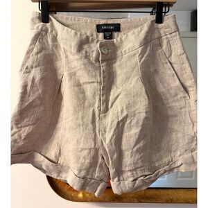 Karen Kane Linen Shorts Oat Button Fly‎ Women's Size 10